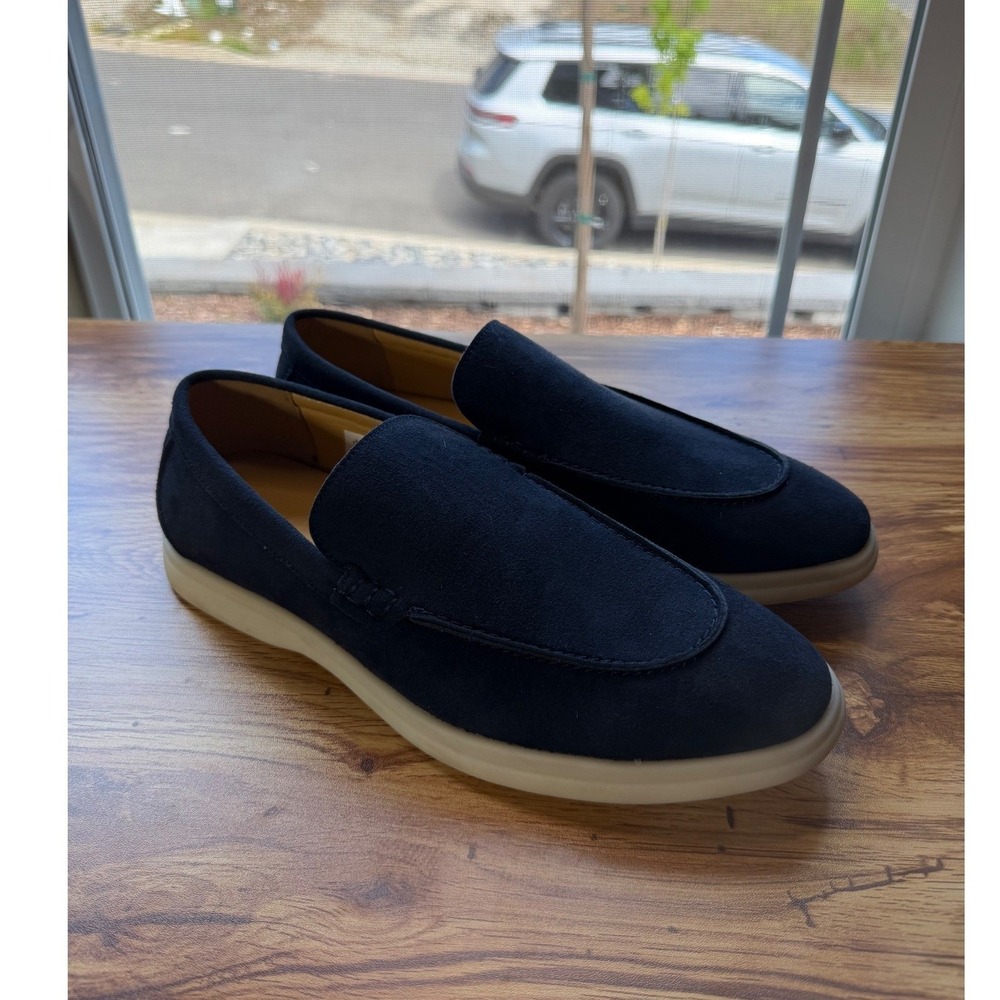 Jack Erwin Men's Navy Blue Tanner Suede Slip On Loafers Size 8.5 NWOTS